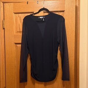 DKNY Elegant Black Long Sleeve Top